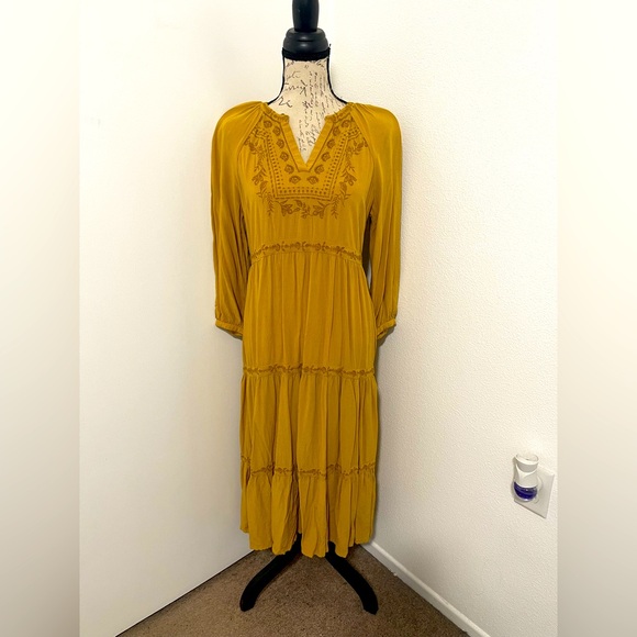 Mustard Yellow Bohemian Dress - Picture 1 of 2